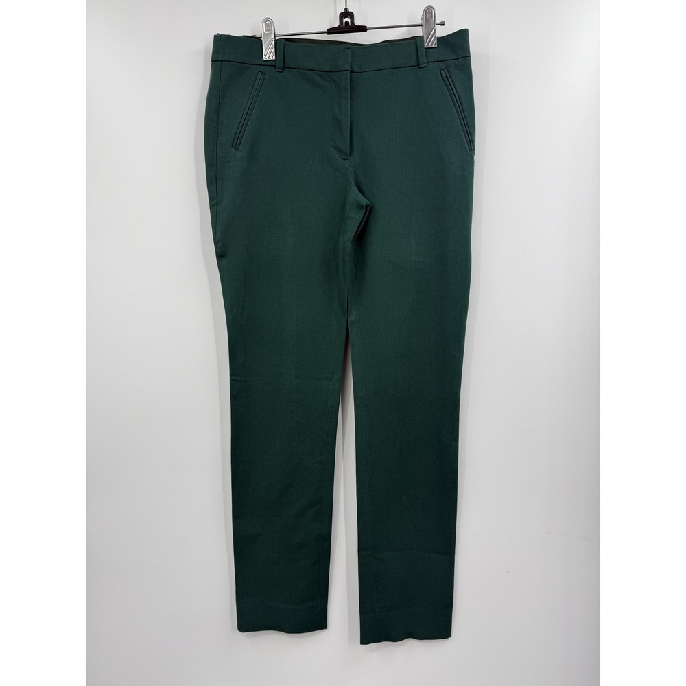 J.Crew Pants Womens 4R Green Stretch Dress Ankle Zip Pocket Trousers Work Office